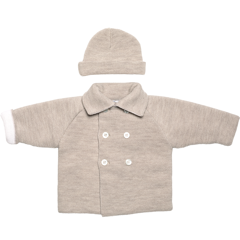 Strickmantel mit Mütze