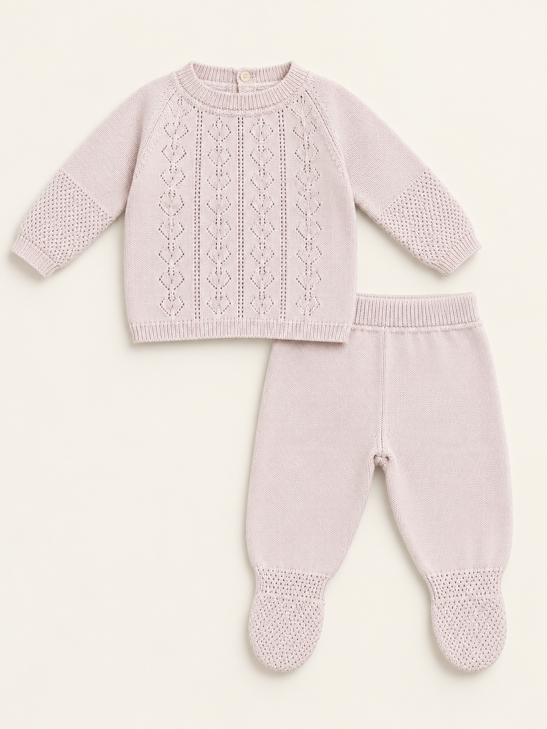 Babystrick im Set in zartem Rosé
