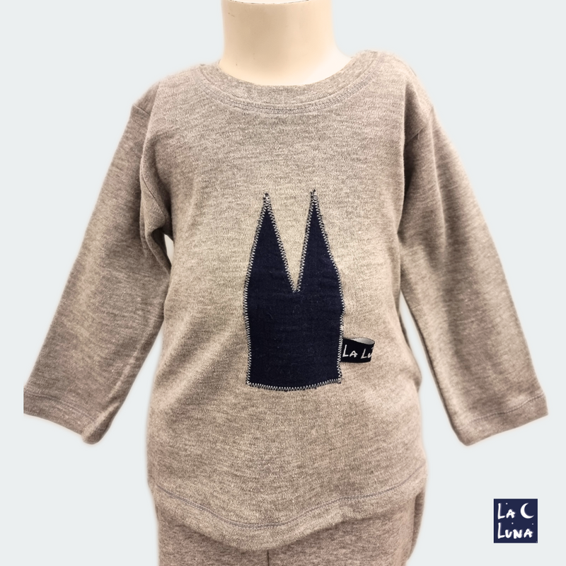 Baby T-Shirt mit DOM Applikation in Musselin - lokal gefertigt