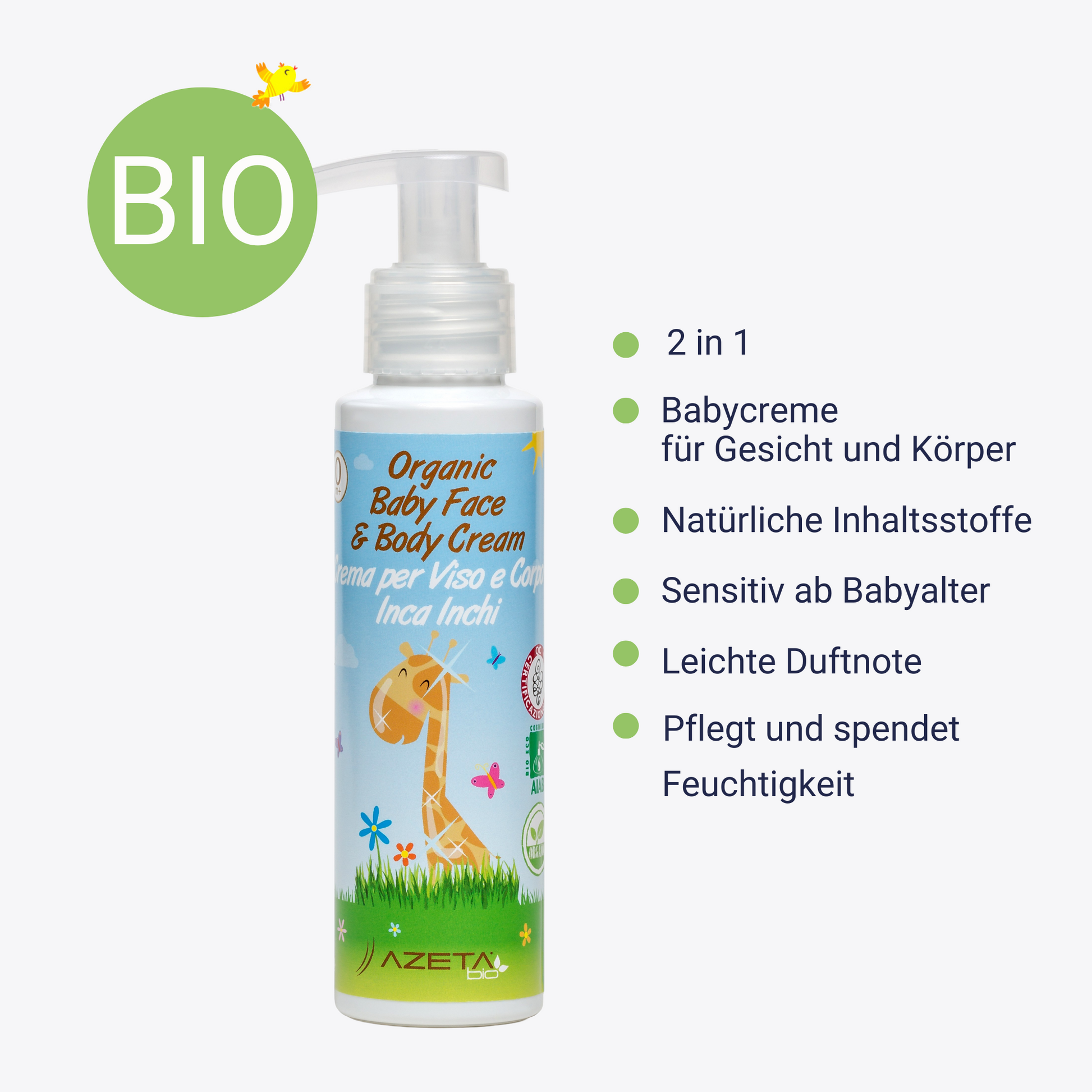 La Luna Gesicht- und Körpercreme für Babys – Bio-zertifizierte Pflege für zarte Baby Haut