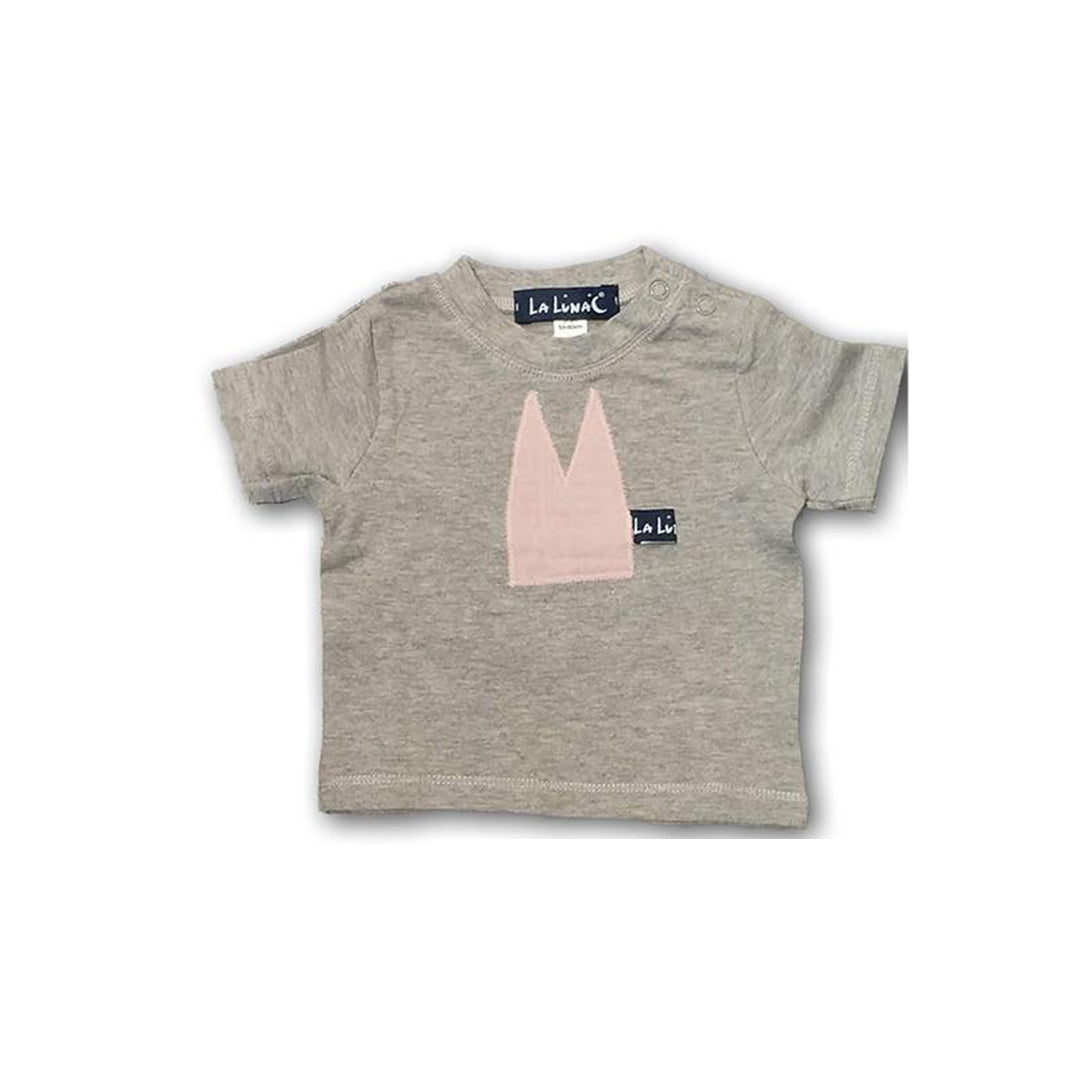 Graues T-Shirt mit rosa Dom